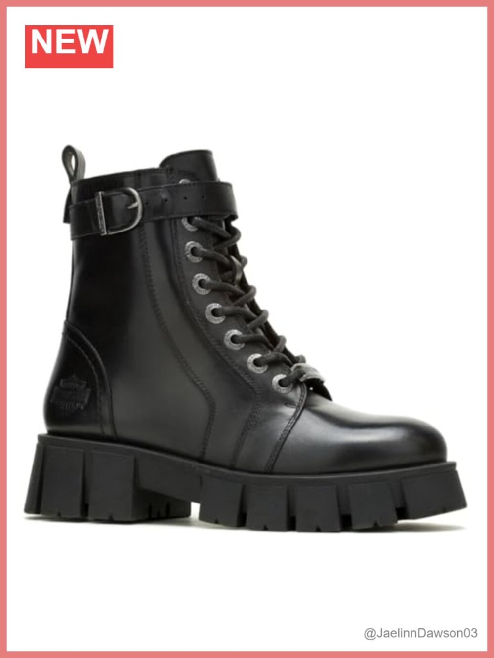 Women's Mid-Calf Combat Boots Full Grain Leather 6 Inch Heel Block Heel Zip